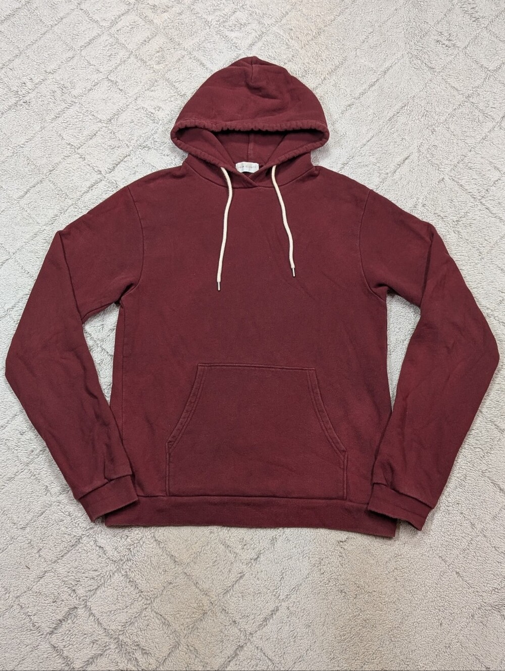 John Elliott Hoodie Sweatshirt Mens 3 L Red Maroon Cotton Terry Casual Lounge